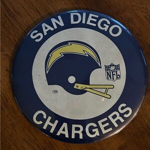 Vintage San Diego Chargers NFL Jumbo 6” Button